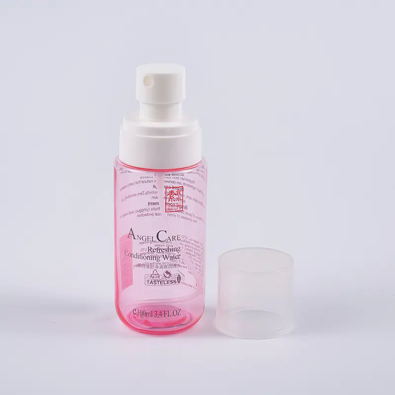 100 ml-es átlátszó rózsaszín színű arcfesték flakonok