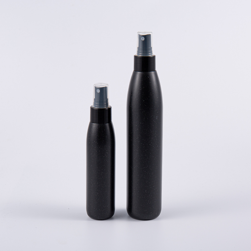 100 ml-es és 250 ml-es PE palack – fekete, Pearl Finish műanyag pumpás adagolóval