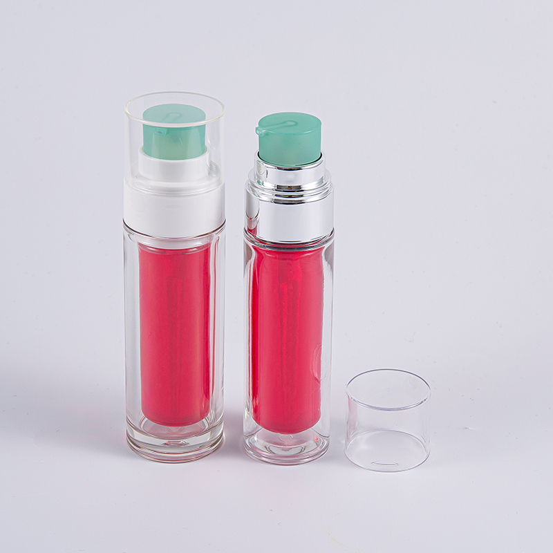 Átlátszó PETG palack többrétegű kompozit belső tasakkal 30 ml-es 50 ml-es vákuumpalack szivattyúval