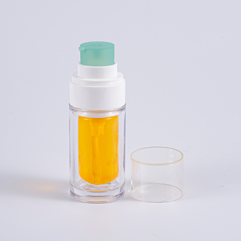 Átlátszó PETG palack többrétegű kompozit belső tasakkal 30 ml-es 50 ml-es vákuumpalack szivattyúval