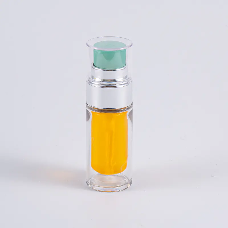 Átlátszó PETG palack többrétegű kompozit belső tasakkal 30 ml-es 50 ml-es vákuumpalack szivattyúval