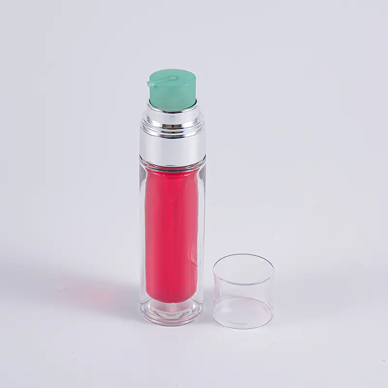 Átlátszó PETG palack többrétegű kompozit belső tasakkal 30 ml-es 50 ml-es vákuumpalack szivattyúval